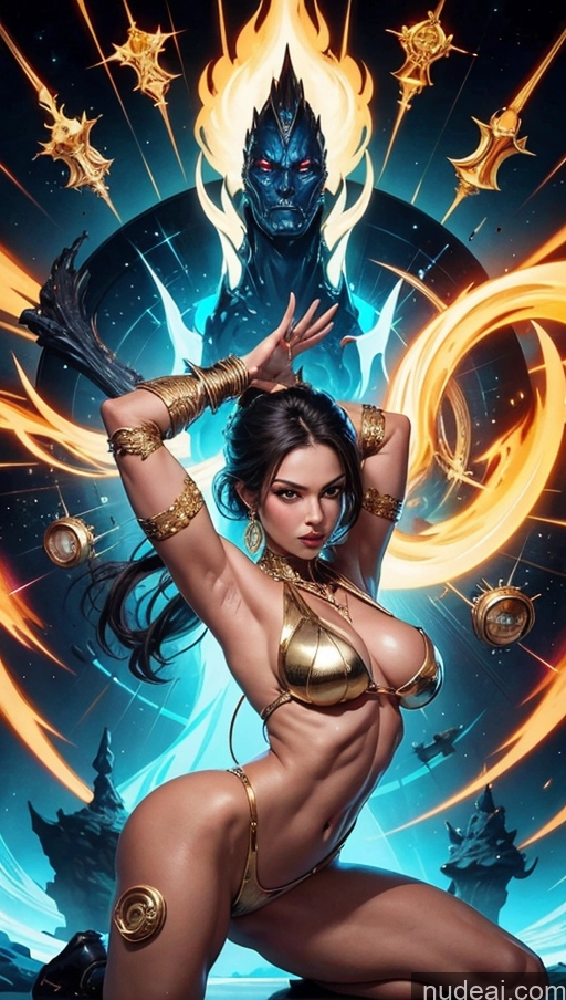 related ai porn images free for Bodybuilder Muscular Abs Busty Several Fantasy Armor Gold Jewelry Perfect Boobs Regal Powering Up Surrealist
