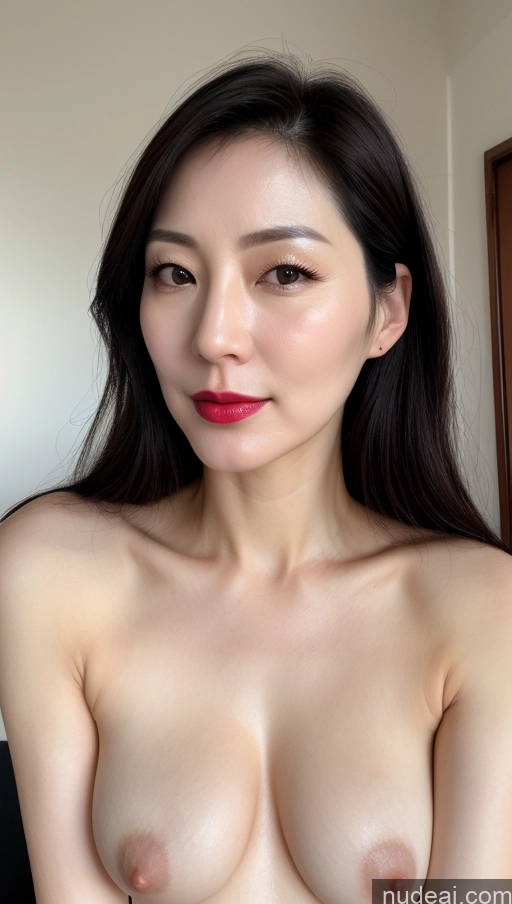 related ai porn images free for One Lipstick Close-up View Black Hair Woman Beautiful Fairer Skin Korean Perfect Boobs 40s