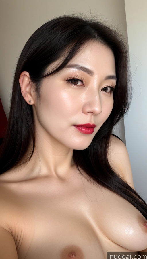 related ai porn images free for One Lipstick Close-up View Black Hair Woman Beautiful Fairer Skin Korean Perfect Boobs 40s