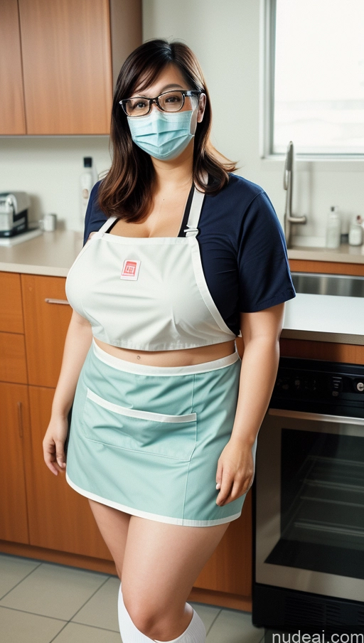 related ai porn images free for Woman Chubby Big Hips Bobcut Japanese Hospital Face Mask High Socks Lab Coat Apron Cleavage 40s Vintage Huge Boobs Glasses Mini Skirt