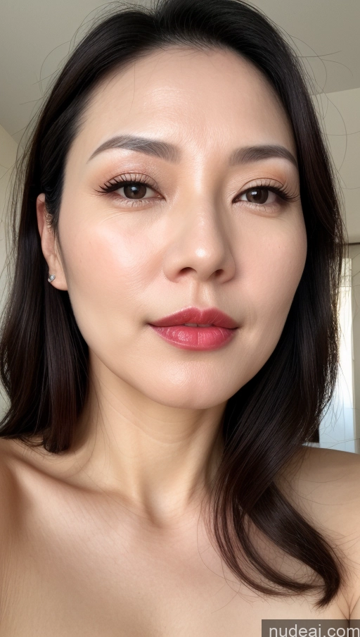 related ai porn images free for Woman One Perfect Boobs Beautiful Lipstick Fairer Skin 40s Black Hair Korean Close-up View