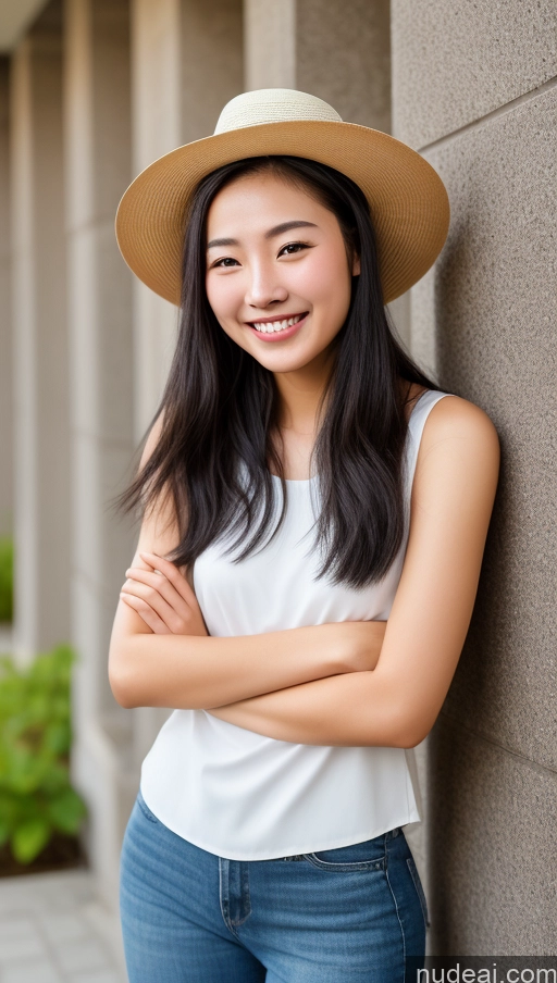 related ai porn images free for Woman One Skinny 18 Black Hair Chinese Happy Hat