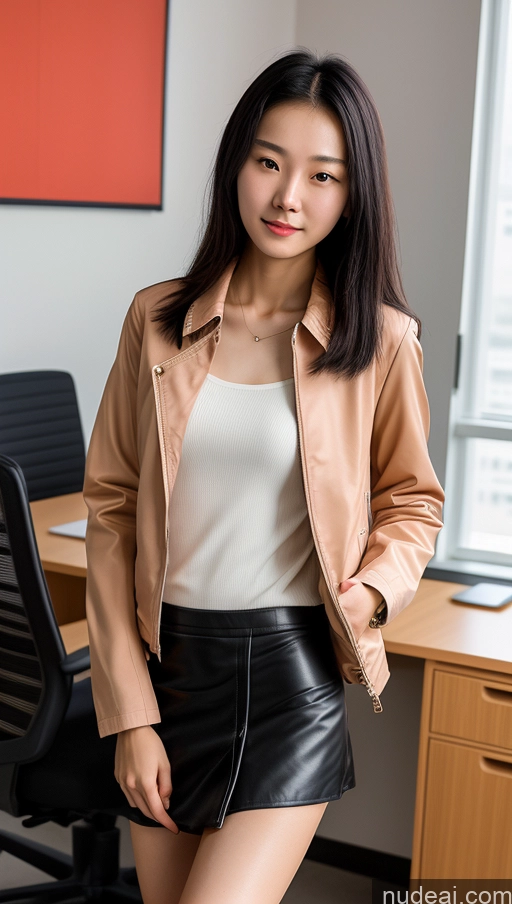 related ai porn images free for Woman One Skinny 18 Black Hair Chinese Jacket Micro Skirt Office Detailed Partially Nude