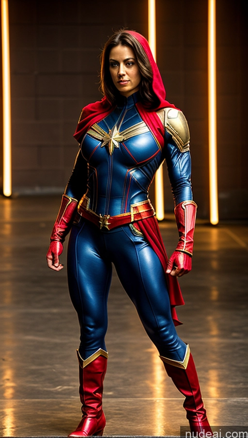 related ai porn images free for Several Fantasy Armor Muscular Abs Busty Bodybuilder Captain Marvel