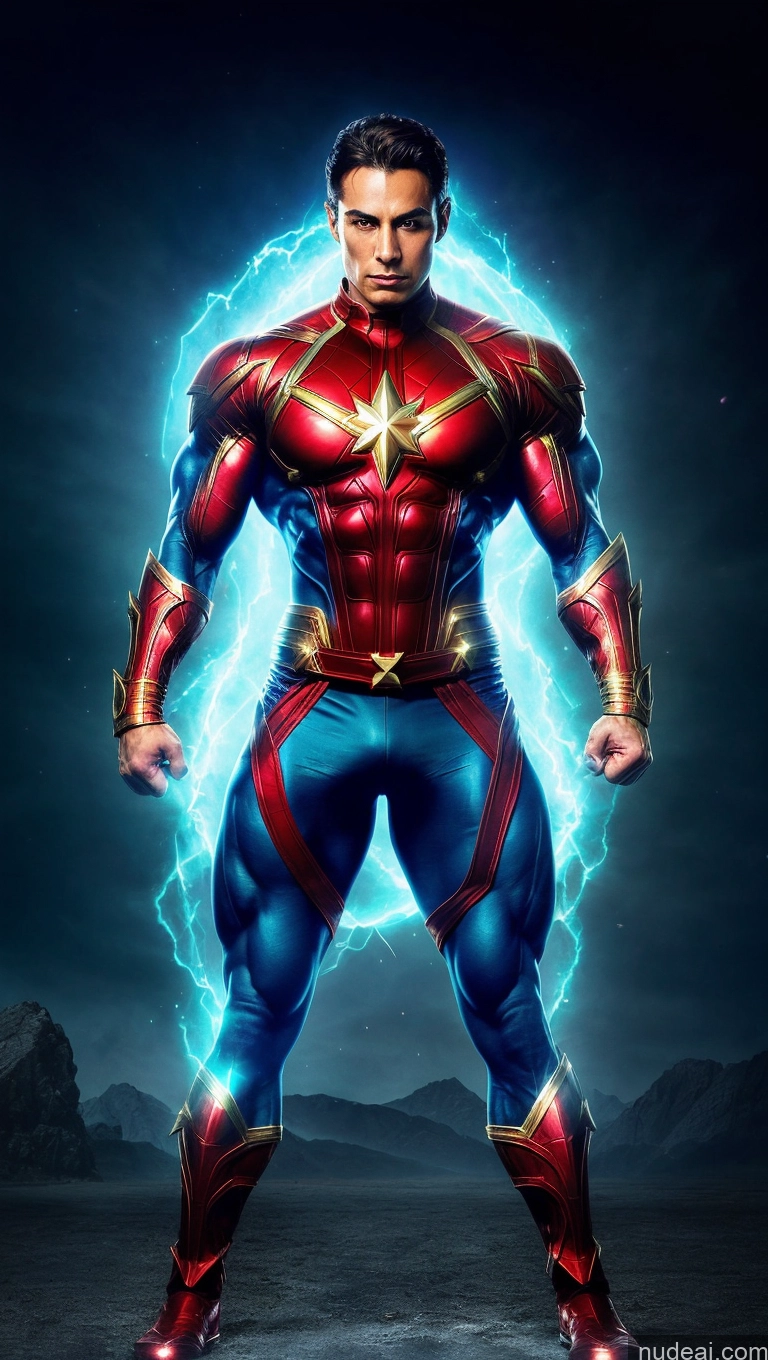 related ai porn images free for Several Fantasy Armor Muscular Abs Busty Bodybuilder Captain Marvel Powering Up