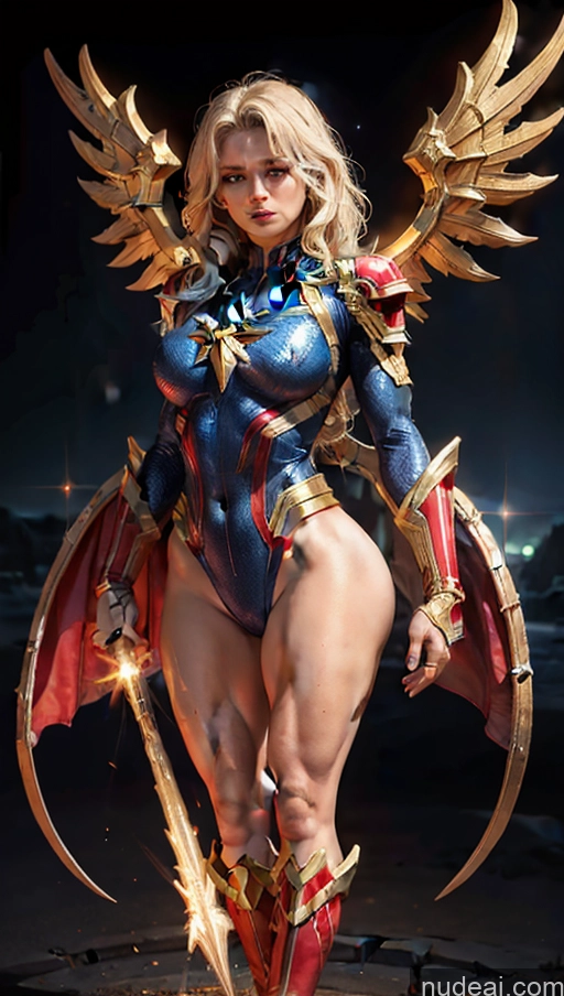 related ai porn images free for Several Fantasy Armor Muscular Abs Busty Captain Marvel Bodybuilder Has Wings Powering Up