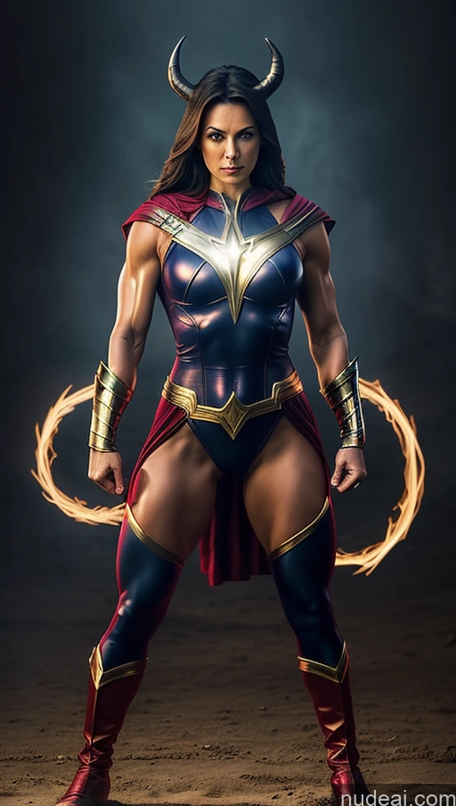 related ai porn images free for Several Fantasy Armor Muscular Abs Busty Mary Thunderbolt Powering Up