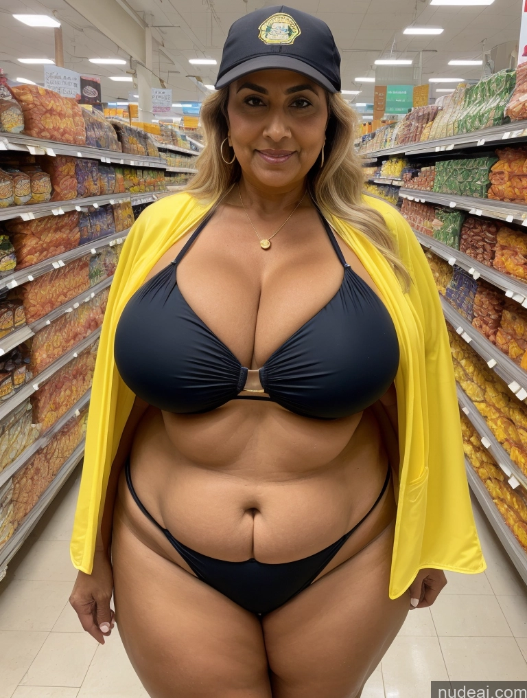 related ai porn images free for Milf Busty Huge Boobs Thick Tanned Skin Front View Microkini Thong Indian 80s Grocery One Construction Worker