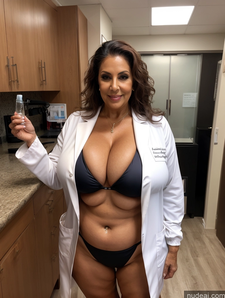 related ai porn images free for Milf Busty Huge Boobs Thick Tanned Skin Front View Microkini Thong One 70s Egyptian Vampire Lab Coat Professor