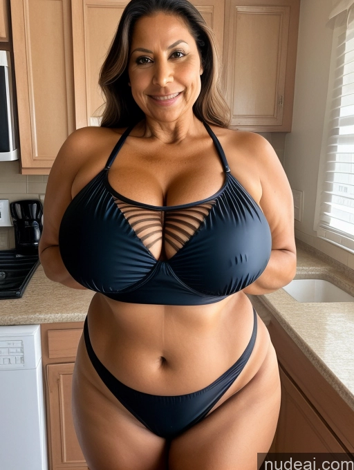related ai porn images free for Milf One Busty Huge Boobs Thick Tanned Skin 60s Native American Front View Maid Microkini Thong