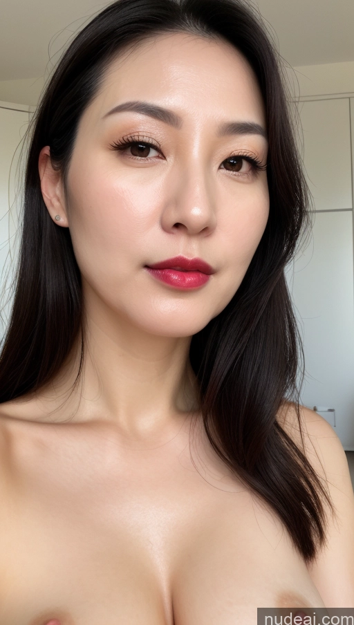 related ai porn images free for Woman One Beautiful Lipstick Fairer Skin Black Hair Korean Close-up View Perfect Boobs Thick Slicked 40s