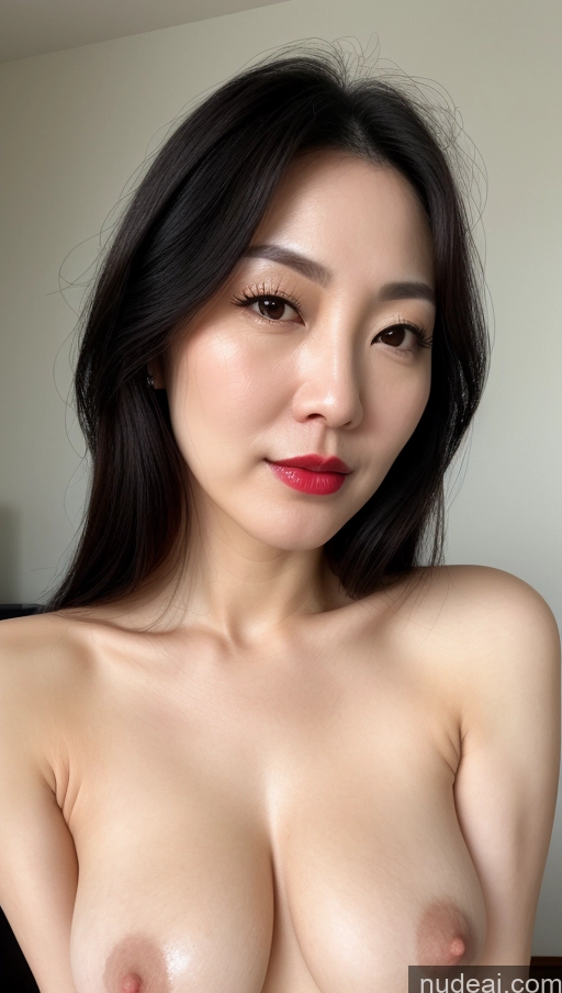 related ai porn images free for Woman One Beautiful Lipstick Fairer Skin Black Hair Korean Close-up View Perfect Boobs Thick Slicked 40s