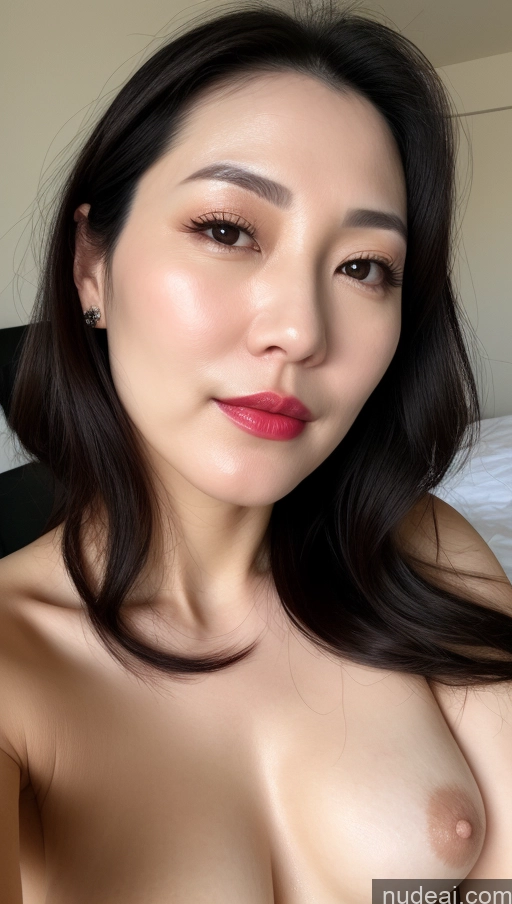 related ai porn images free for Woman One Beautiful Lipstick Fairer Skin Black Hair Korean Close-up View Perfect Boobs 40s