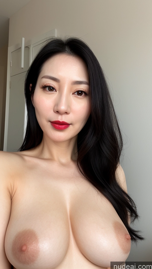 related ai porn images free for Woman One Beautiful Lipstick Fairer Skin Black Hair Korean Close-up View Perfect Boobs 40s