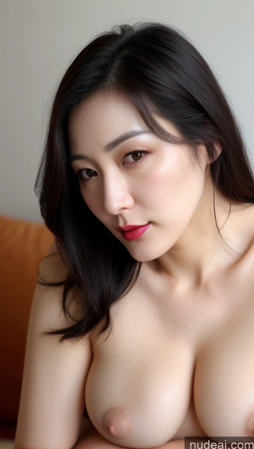 related ai porn images free for Woman One Beautiful Lipstick Fairer Skin Black Hair Korean Close-up View Perfect Boobs 40s