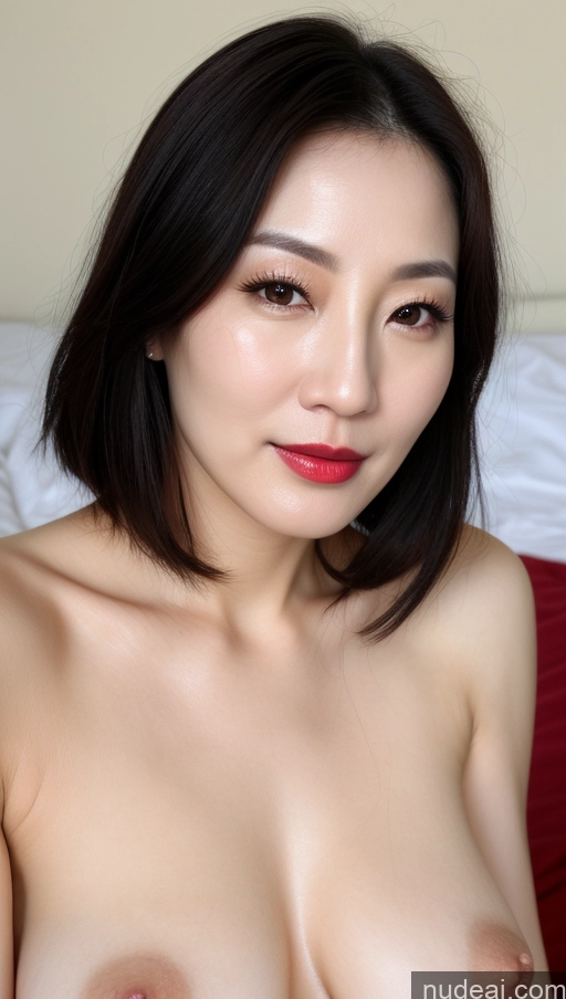 related ai porn images free for Woman One Beautiful Lipstick Fairer Skin Black Hair Korean Close-up View Perfect Boobs 40s