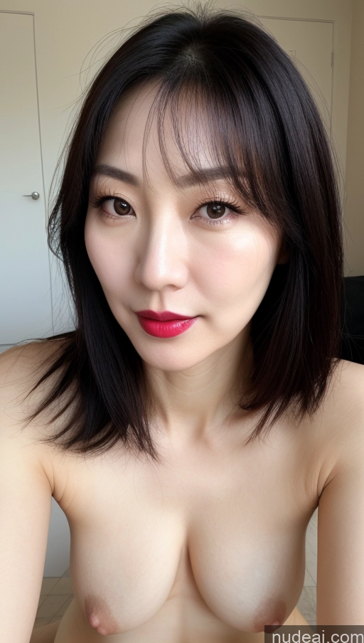 related ai porn images free for Woman One Beautiful Lipstick Fairer Skin Black Hair Korean Close-up View Perfect Boobs 40s
