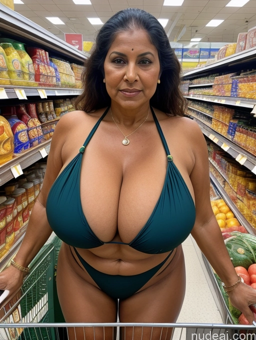 related ai porn images free for Milf One Busty Huge Boobs Thick Tanned Skin Front View Microkini Thong Indian 80s Grocery