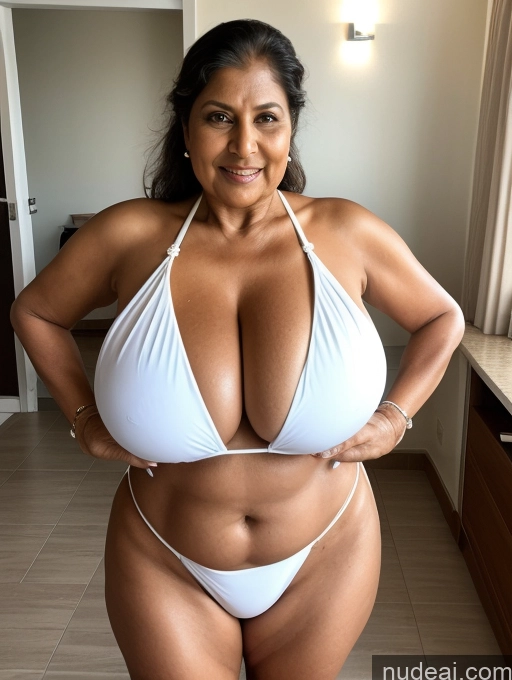 related ai porn images free for Milf One Busty Huge Boobs Thick Tanned Skin Front View Microkini Thong Indian 70s Maid