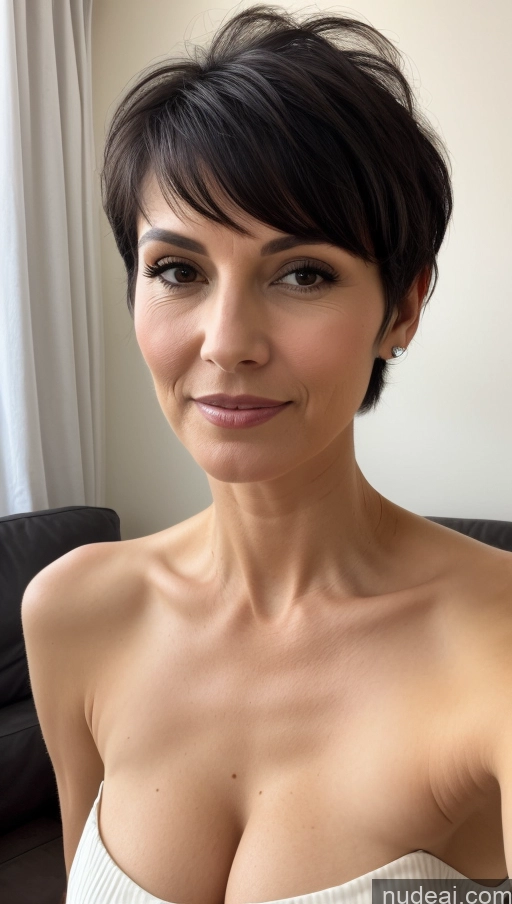 related ai porn images free for Milf Perfect Body Skinny Black Hair Pixie Close-up View Cleavage Detailed Dress Two