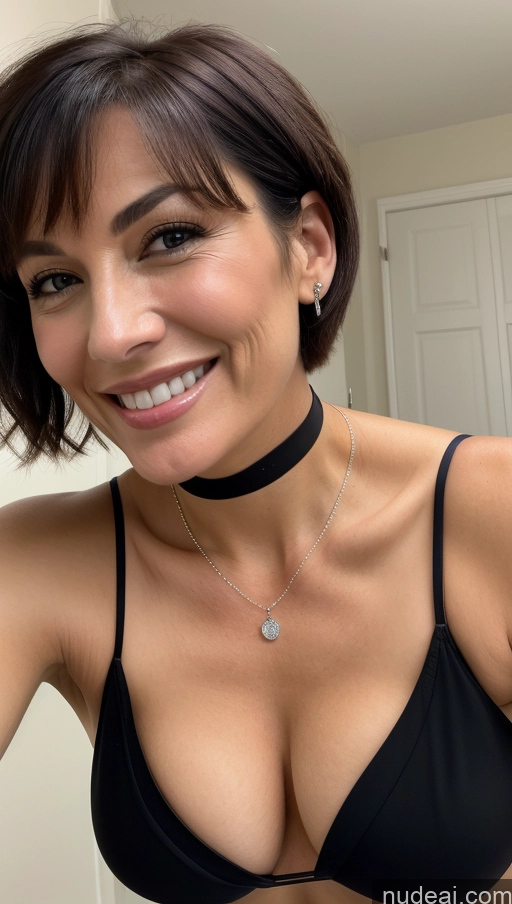 related ai porn images free for Milf Perfect Body Skinny Black Hair Pixie Close-up View Cleavage Detailed Happy One Choker