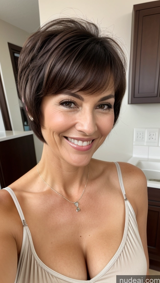 related ai porn images free for Milf Perfect Body Skinny Black Hair Pixie Close-up View Cleavage Detailed Happy One Tunic