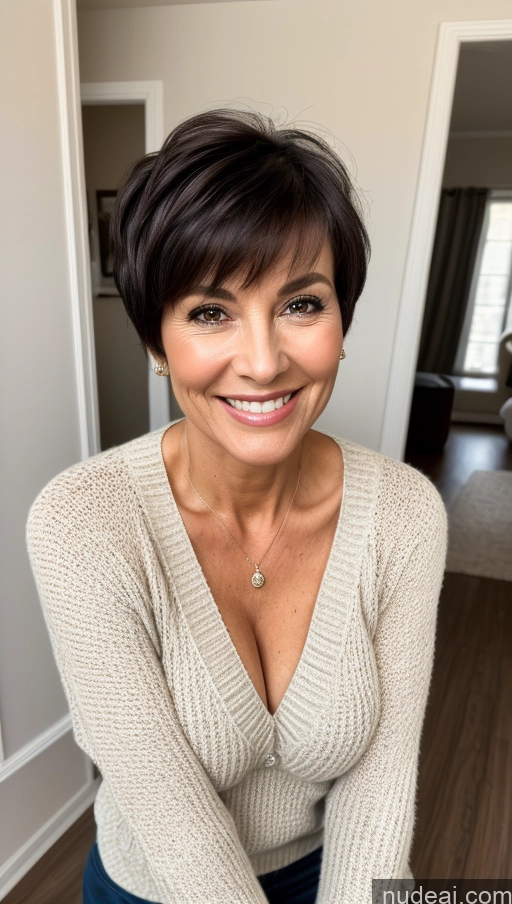 related ai porn images free for Milf Perfect Body Skinny Black Hair Pixie Close-up View Cleavage Detailed Happy One Sweater