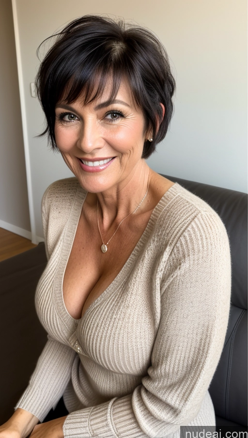 related ai porn images free for Milf Perfect Body Skinny Black Hair Pixie Close-up View Cleavage Detailed Happy One Sweater