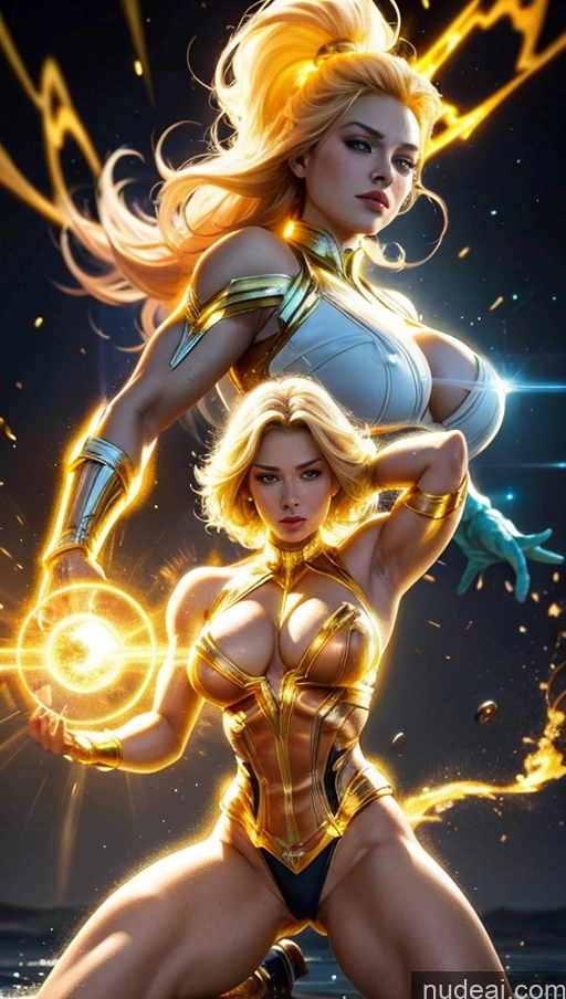 related ai porn images free for Bodybuilder Muscular Abs Several Super Saiyan Powering Up Busty Perfect Boobs Captain Marvel Neon Lights Clothes: Yellow Regal Surrealist Dynamic View
