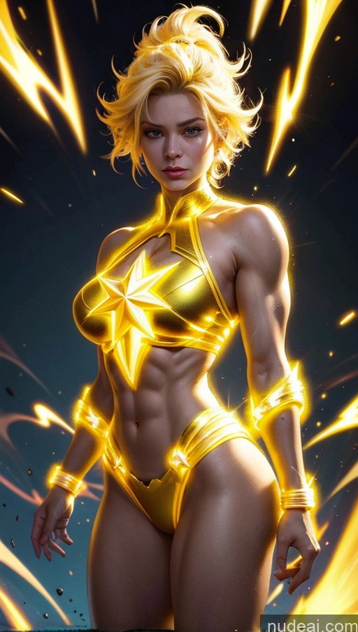related ai porn images free for Bodybuilder Muscular Abs Several Super Saiyan Powering Up Busty Perfect Boobs Captain Marvel Neon Lights Clothes: Yellow Regal Surrealist Dynamic View
