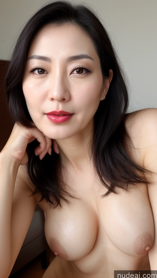 related ai porn images free for Woman One Perfect Boobs Beautiful Lipstick Fairer Skin 40s Black Hair Korean Close-up View