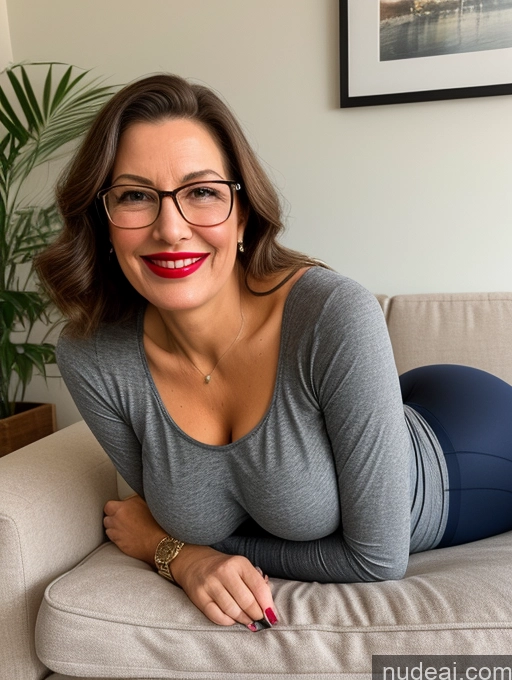 related ai porn images free for 80s Czech Busty Tall Glasses Lipstick Happy Couch Blouse Chemise Yoga Pants Detailed Plank Front View