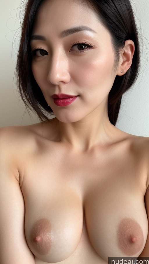 related ai porn images free for Woman One Beautiful Lipstick Fairer Skin 40s Korean Close-up View Perfect Boobs Black Hair