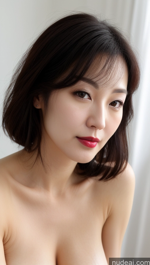 related ai porn images free for Woman One Beautiful Lipstick Fairer Skin 40s Korean Close-up View Perfect Boobs Black Hair