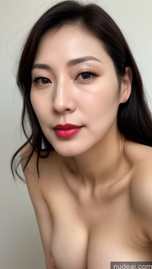 related ai porn images free for Woman One Beautiful Lipstick Fairer Skin 40s Korean Close-up View Black Hair Perfect Boobs