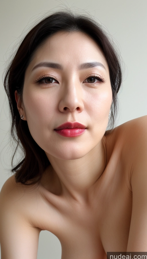 related ai porn images free for Woman One Beautiful Lipstick Fairer Skin 40s Korean Close-up View Black Hair Perfect Boobs