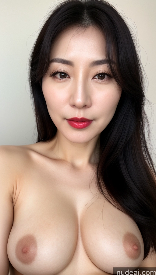 related ai porn images free for Woman One Beautiful Lipstick Fairer Skin 40s Korean Close-up View Black Hair Perfect Boobs
