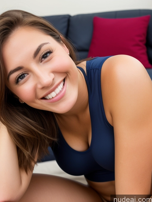 related ai porn images free for Woman Busty Perfect Boobs Small Ass Perfect Body 18 Happy Brunette British Straight Two Couch Close-up View Squatting High Socks