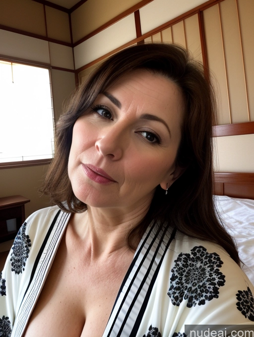 related ai porn images free for Milf One 40s Bedroom Kimono Shocked Beautiful White Brunette Straight Small Tits Close-up View Black And White Fairer Skin On Back