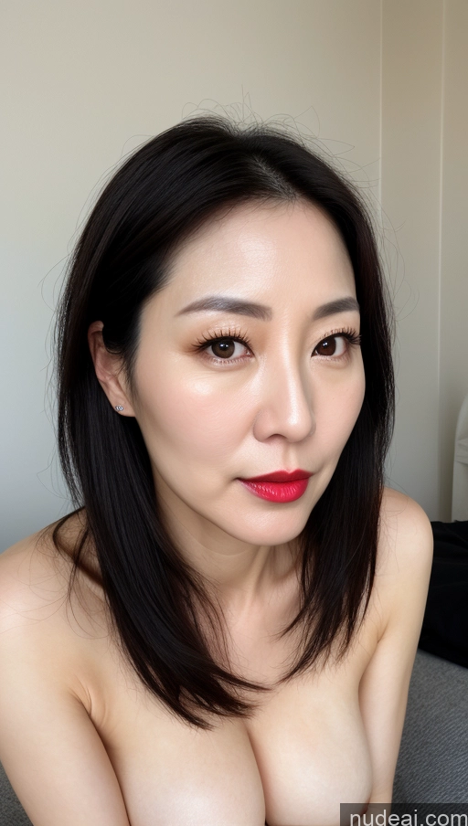related ai porn images free for Woman One Perfect Boobs Beautiful Lipstick Fairer Skin 40s Korean Close-up View Black Hair