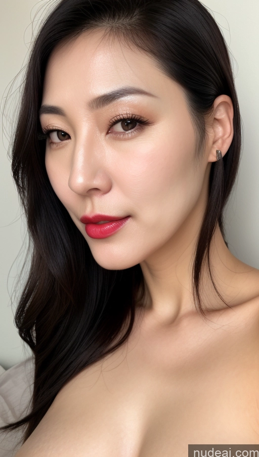 related ai porn images free for Woman One Perfect Boobs Beautiful Lipstick Fairer Skin 40s Korean Close-up View Black Hair