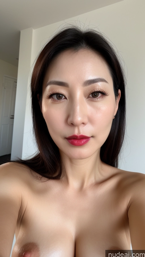 related ai porn images free for Woman One Perfect Boobs Beautiful Lipstick Fairer Skin 40s Korean Close-up View Black Hair