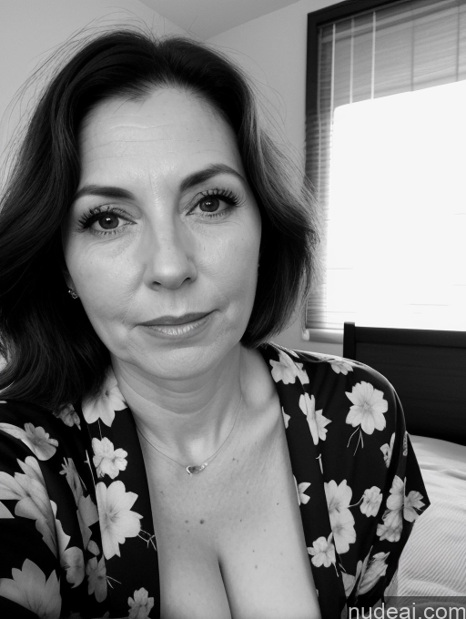 related ai porn images free for Milf One Small Tits Fairer Skin Beautiful 40s Shocked Brunette Straight British Bedroom Close-up View Black And White On Back Kimono