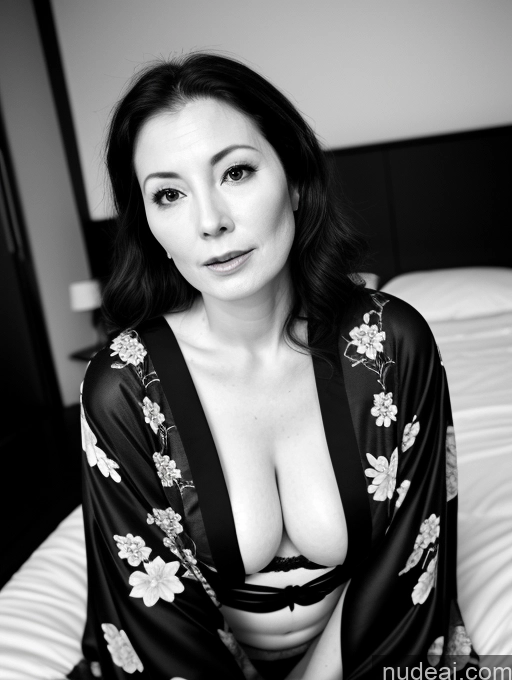 related ai porn images free for Milf One Small Tits Fairer Skin Beautiful 40s Shocked Brunette Straight British Bedroom Close-up View Black And White On Back Kimono Dark Lighting