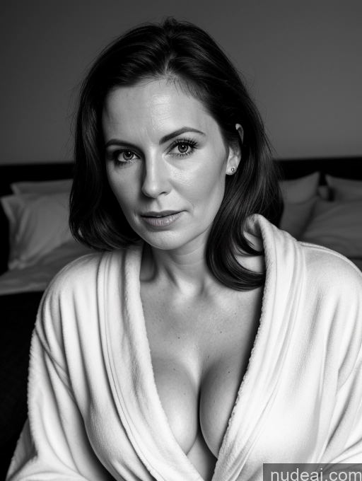 related ai porn images free for Milf One Small Tits Fairer Skin Beautiful 40s Shocked Brunette Straight British Bedroom Close-up View Black And White On Back Dark Lighting Bathrobe