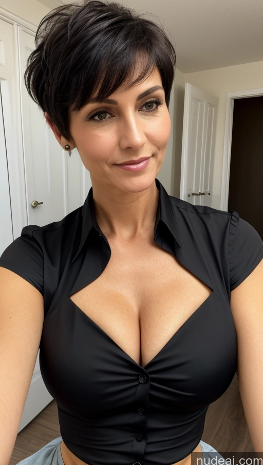related ai porn images free for One Cleavage Detailed Close-up View Skinny Perfect Body Black Hair Milf Pixie Blouse
