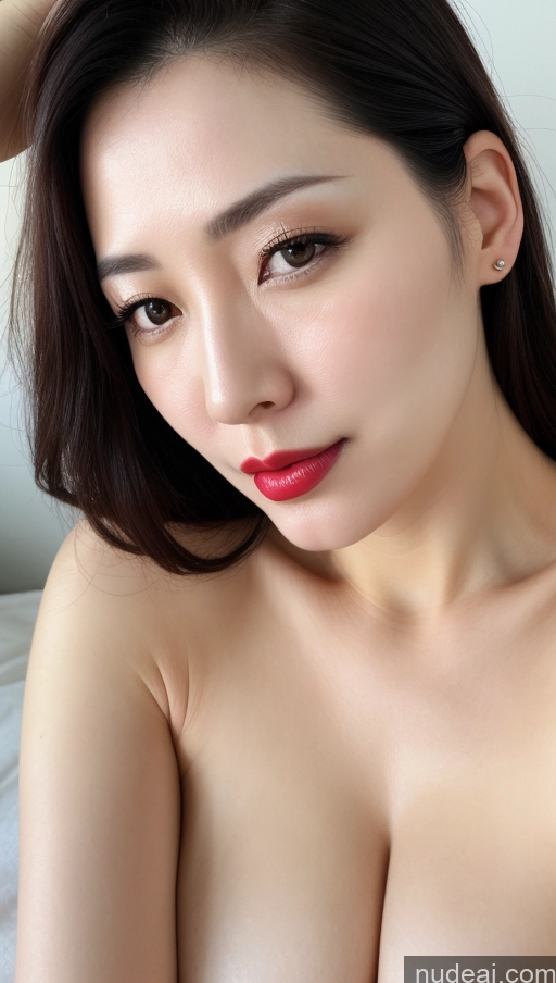 related ai porn images free for Woman One Beautiful Lipstick Fairer Skin 40s Black Hair Korean Close-up View Perfect Boobs