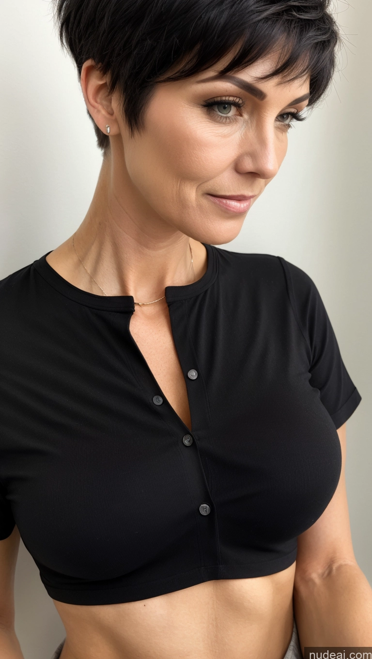 related ai porn images free for Milf One Skinny Perfect Body Black Hair Pixie Close-up View Shirt Cleavage Detailed