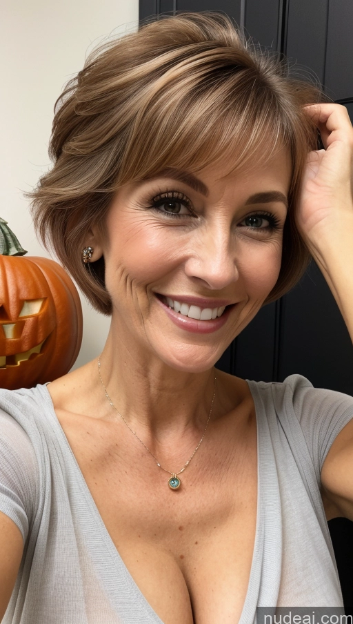 related ai porn images free for Milf One Small Tits Skinny Perfect Body Happy Pixie Shirt Detailed Cleavage Close-up View Halloween