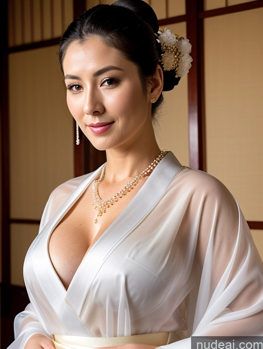 related ai porn images free for Busty Perfect Boobs Perfect Body Oiled Body Fairer Skin Traditional Cleavage Jewelry Hair Bun Transparent 40s Pearl Jewelry Kimono